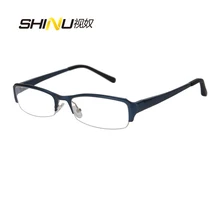 CR39 защита синий свет Очки для чтения для женщин половина обод металлический Рамки дальнозоркость очки диоптрий 1.0/1.5/2.0/2.5 /3.0/3.5/4.0