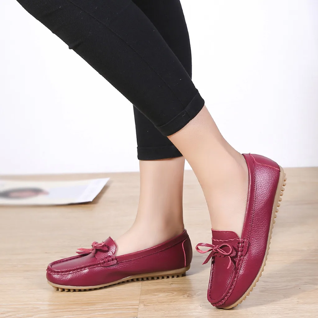 

Women British Loafers Spring Shoes Breathable Casual Hole Large Size Peas Daily Flat Shoes Zapatos De Mujer