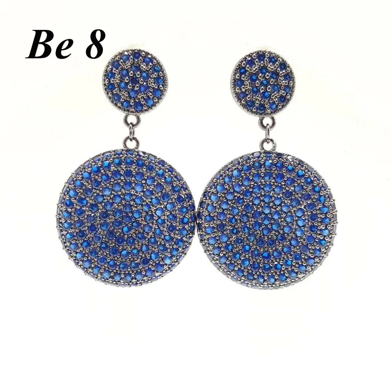 

Be8 Brand Round Shape Multicolor Cubic Zircon Drop Earrings For Women Fashion Jewelry Brincos Black Gun Plated Accessories E-318