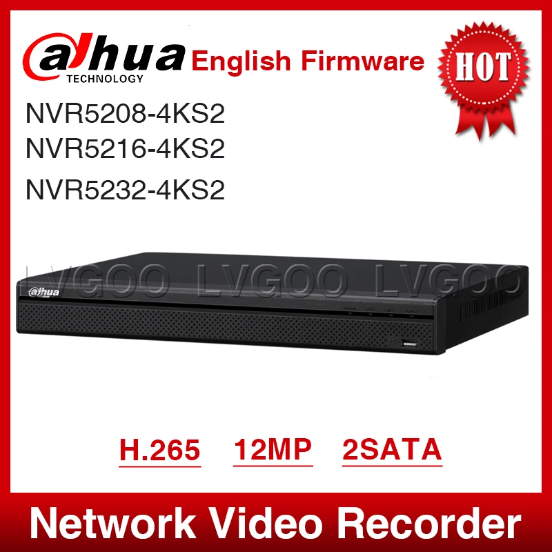 

EXPRESS Shipping Dahua NVR5208-4KS2 NVR5216-4KS2 NVR5232-4KS2 32CH 1U 4K&H.265 Pro Network Video Recorder 12MP Full HD 2SATA