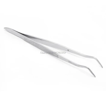 

Stainless Steel Tweezers Serrated Curved Dental Instruments Dental Tool
