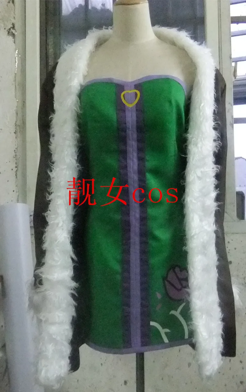

Fairy Tail Cosplay The Raijin Tribe Evergreen Costume Dress with coat 11