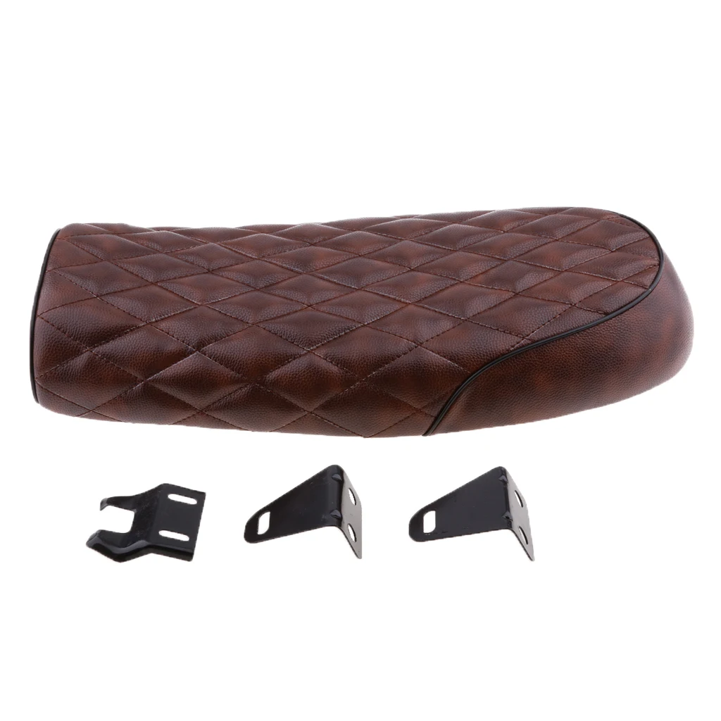 Flat Brat Style Tracker Cafe Racer Seat Saddle For Honda CG125 Durable High Quality & Soft Leatherette Removable mounting