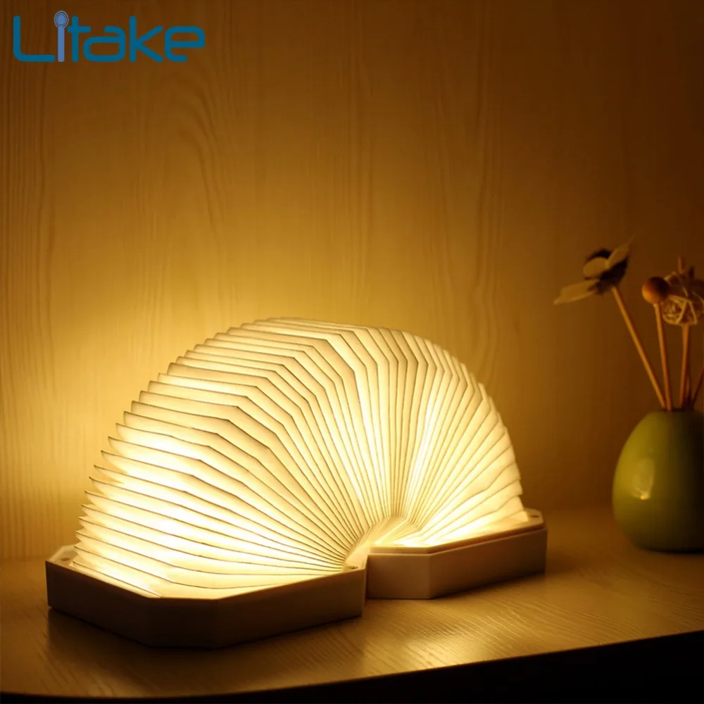

Litake LED Folding Organ Light Bluetooth Audio Book Lamp Night Light Desk Table Light Decoration Moon Light