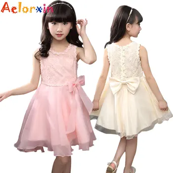 

Girls Princess Dresses Summer Sleeveless Lace Ball Grown Wedding Dresses For 4 6 8 12 Years Old Children Party Clothes Vestidos