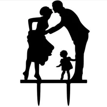 100 шт/партия креативная семья из трех человек дизайн Свадебный торт вставлена карта свадебный торт Топпер украшения для торта для вечеринки