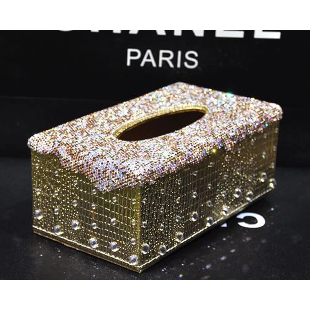 

Bling Rhinestone Crystal Tissue Box Cover Case Shiny Napkin Holder