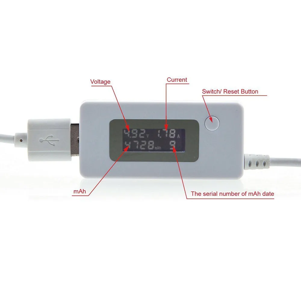 Новое поступление lcd Micro USB зарядное устройство для батарей Емкость Напряжение Ток Тестер метердетектор для смартфона мобильный Банк питания