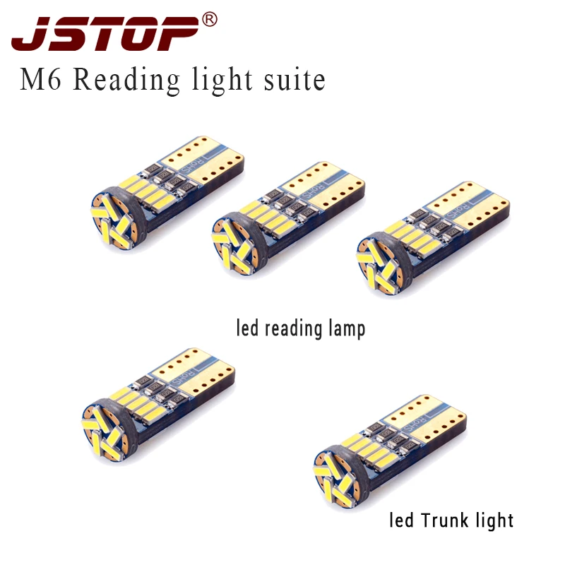 JSTOP 5piece/set M6 led car reading lights car W5W T10 6000K 12V