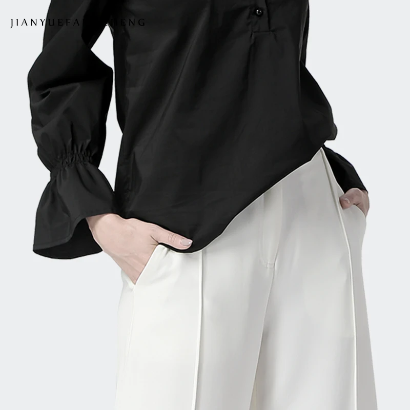 2019 Newest High Waisted Wide Leg White Zipper Fly Women' Pants Plus Size 4XL Loose-Fitting Soft Flat Woven Woman Trousers Pants 2019 Newest High Waisted Wide Leg White Zipper Fly Women' Pants Plus Size 4XL Loose-Fitting Soft Flat Woven Woman Trousers Pants