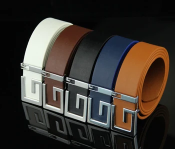 

High Quality Women's Metal G Buckle PU Waistbands Female Adjustable Belt Faux Leather Girls Fashion Accessories Pant Parter