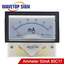 DC 50mA Амперметр измерительный прибор 85C17 DC 0-50mA аналоговая AMP Панель измеритель тока для CO2 станок для лазерной резки и лазерной гравировки машина для CO2 лазерная трубка