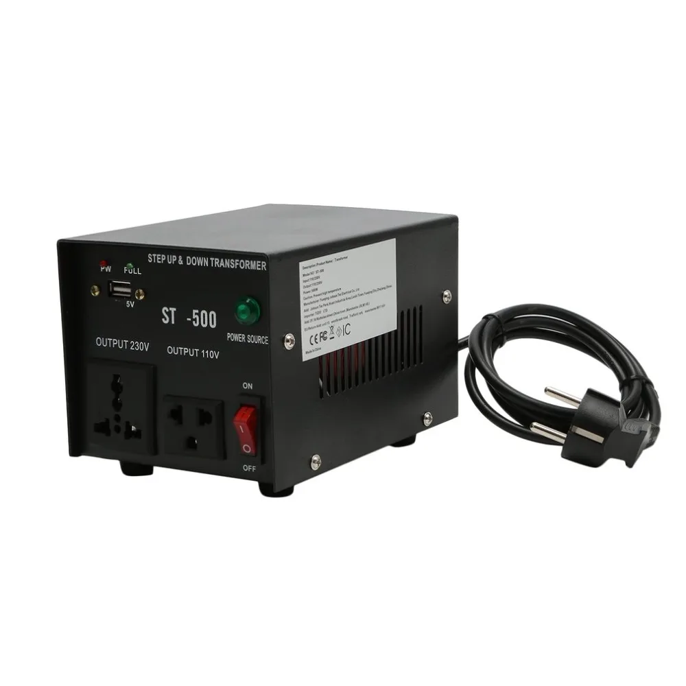 

500W Step Up Down Transformer With USB Port ST-500 AC Voltage Power Converter For Juicer Refrigerator Microwave EU Plug