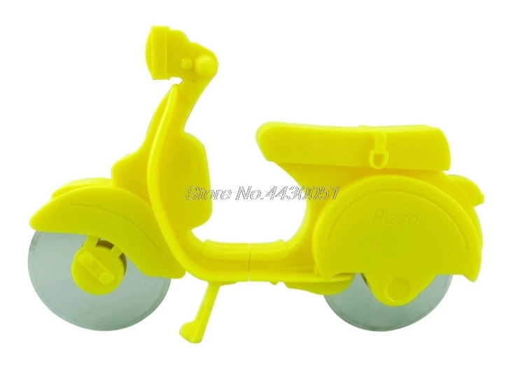 Motorcycle Chopper Pizza Cutter Stainless Steel Dual Wheels Slicer Non-stick
