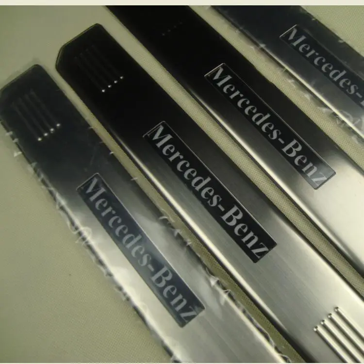 STAINLESS STEEL LED Blue Illuminated DOOR SILL Scuff step PLATE Benz