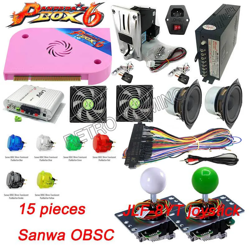 Pandora's box 6 Sanwa diy kit 1300 в 1 Jamma 3D печатной платы ПОДДЕРЖКА CGA/VGA/HDMI для аркадные видео игры кабинет машина - Цвет: Pandora 6 kit