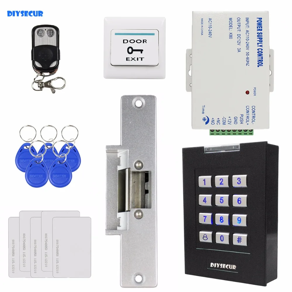 DIYSECUR 125KHz RFID Keypad Access Controller Door Lock Security System