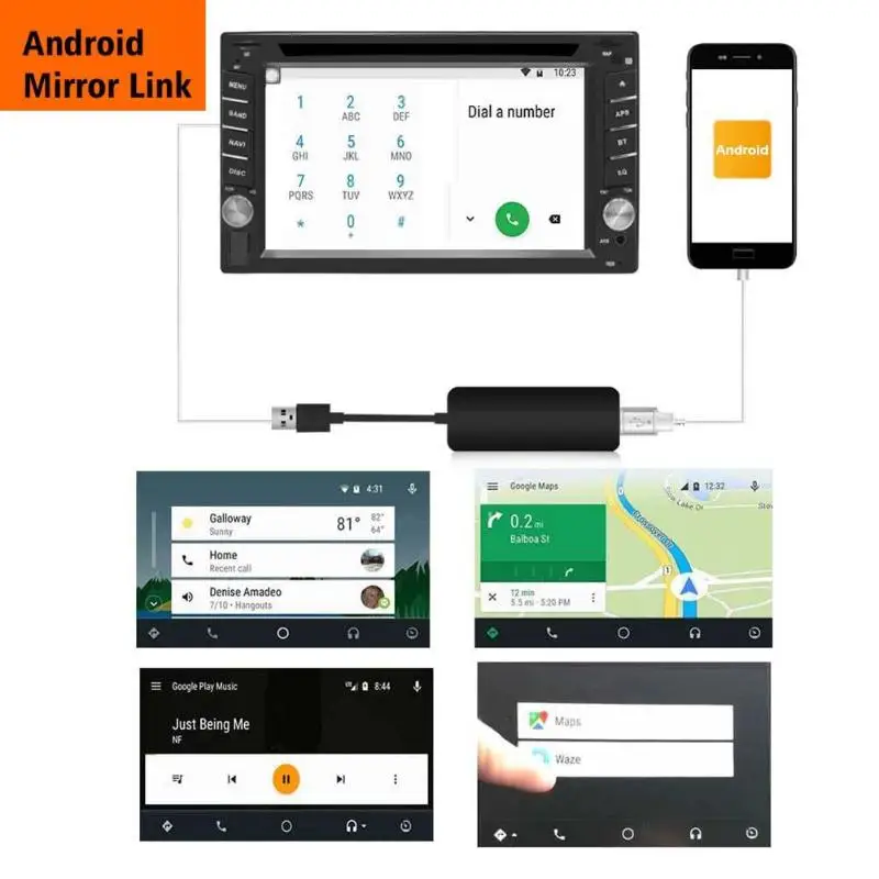 VODOOL 12 v Smart Link USB Dongle Für Apple iOS CarPlay Android Auto Navigation MP5 Player Kopf Ein