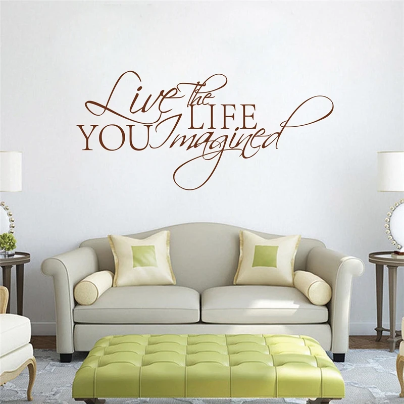 Free Shipping Live The Life You Imagined Quote Saying Wall Sticker Inspirational Quotes Home Decor Q0133 Aliexpress Mobile