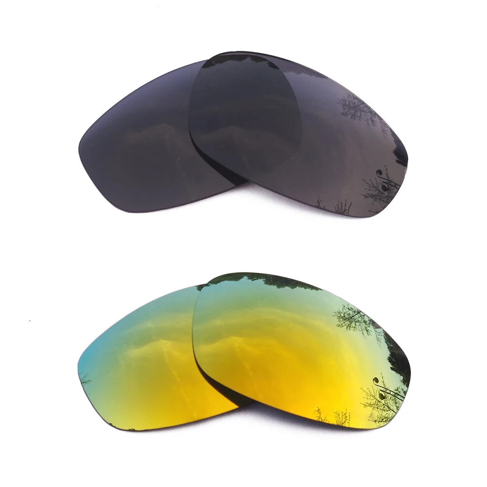 Lenti Di Ricambio Polarizzate Specchiate Oro Nero E 24 Carati Per Montatura Giacca Divisa 100% Uva E Uvb