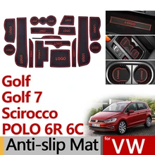 Противоскользящие резиновые ворота слот чашки коврик для VW Golf 7 MK7 Polo 6R 6C Scirocco Sportsvan SV Volkswagen аксессуары наклейки