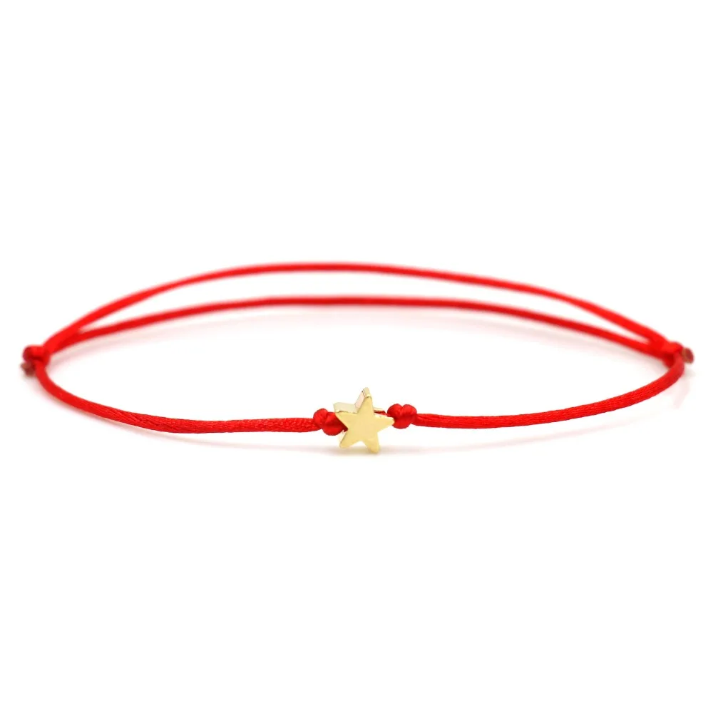 

Gold Star Bracelet Handmade Rope String Lucky Bracelet For Women Children Girl Adjustable Jewelry