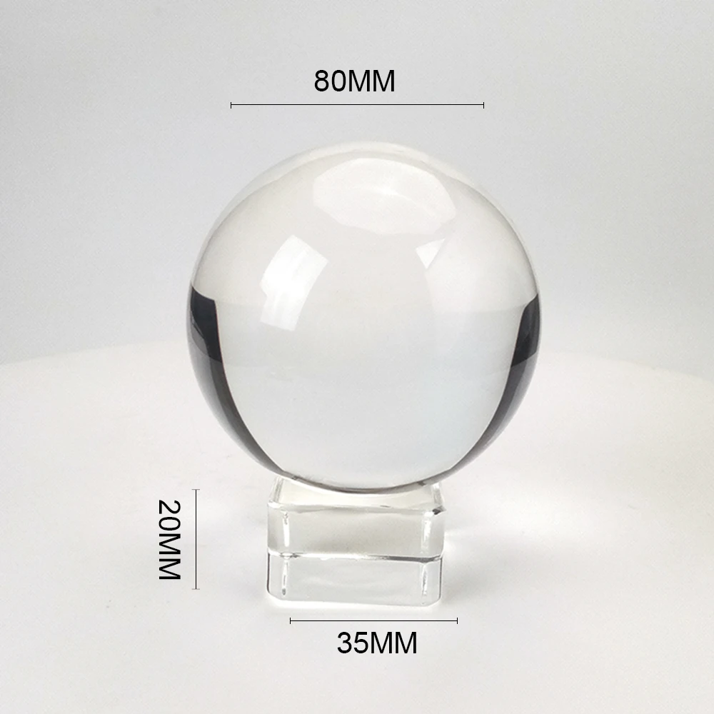 Crystal Balls 60mm/70mm/80mm/100mm/120mm Clear with Free Stand K9 Crystal Glass Ball for Photography Prop