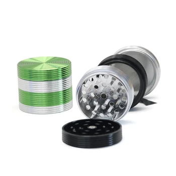 

EKJ-RF022 Aluminum 50mm 4 Pieces Screw Thread Herb Grinder Spice Pollen Crusher Many Colors Portable Smoking Weed Grinder