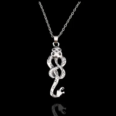 

New Trendy Movie Jewelry Harri Potter Horcrux Snake Necklace Women Lady Antique Silver Snake Pendant Necklaces