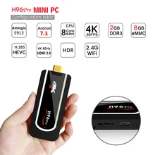 h96 pro Android TV Box Android 7.1 Mini PC 2GB RAM 8GB ROM Amlogic S912 Octa core Support 4K WIFI DLNA H96 PRO Smart Set Top Box
