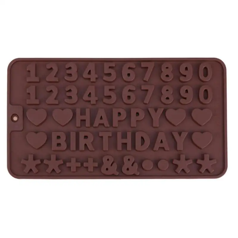 Антипригарные силиконовые формы для шоколада из числа буквы формы для льда DIY Пирог печенье декоративные инструменты для выпечки торта Формы для выпечки