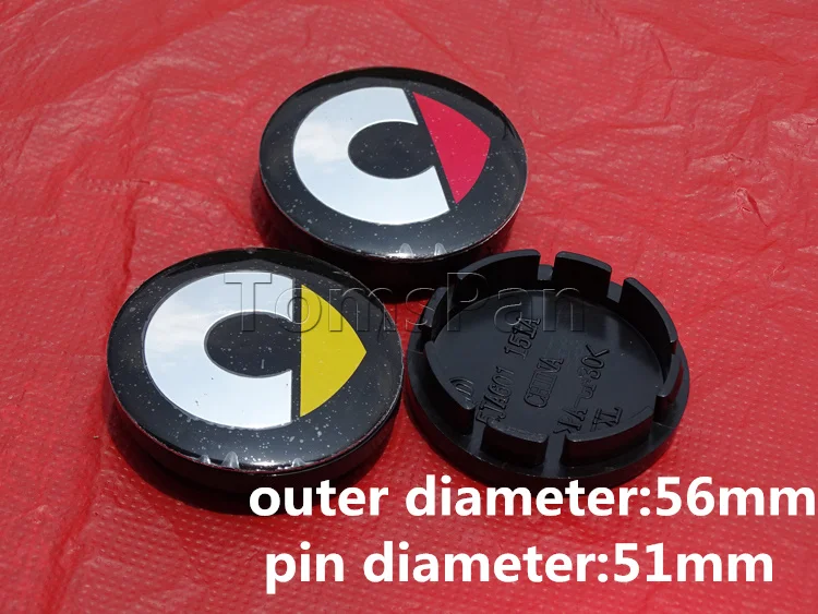 4pcs 56mm car wheel center hub caps cover for smart cars wheel center