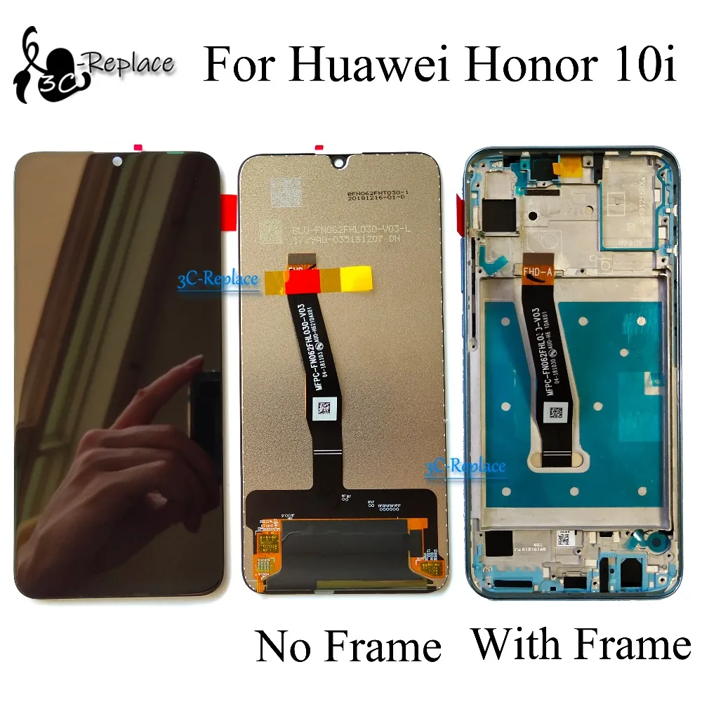 

100% Tested Original Black 6.21 inch For huawei Honor 10i HRY-LX1T LCD Display Touch Screen Digitizer Assembly With Frame