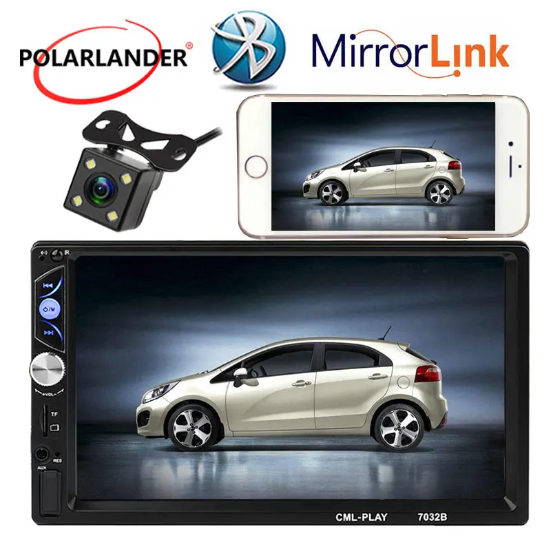 Стерео MP5 плеер 2DIN USB/AUX/FM/SD Bluetooth 7 дюймовый HD зеркальный экран Android зеркальное