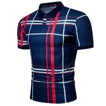 Мужская клетчатая рубашка-поло, лето, роскошные дышащие классические повседневные топы, футболка с коротким рукавом, брендовая трикотажная рубашка Camisa Masculina