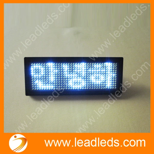 White Scrolling Message LED Name Badge With USB Cable & Software