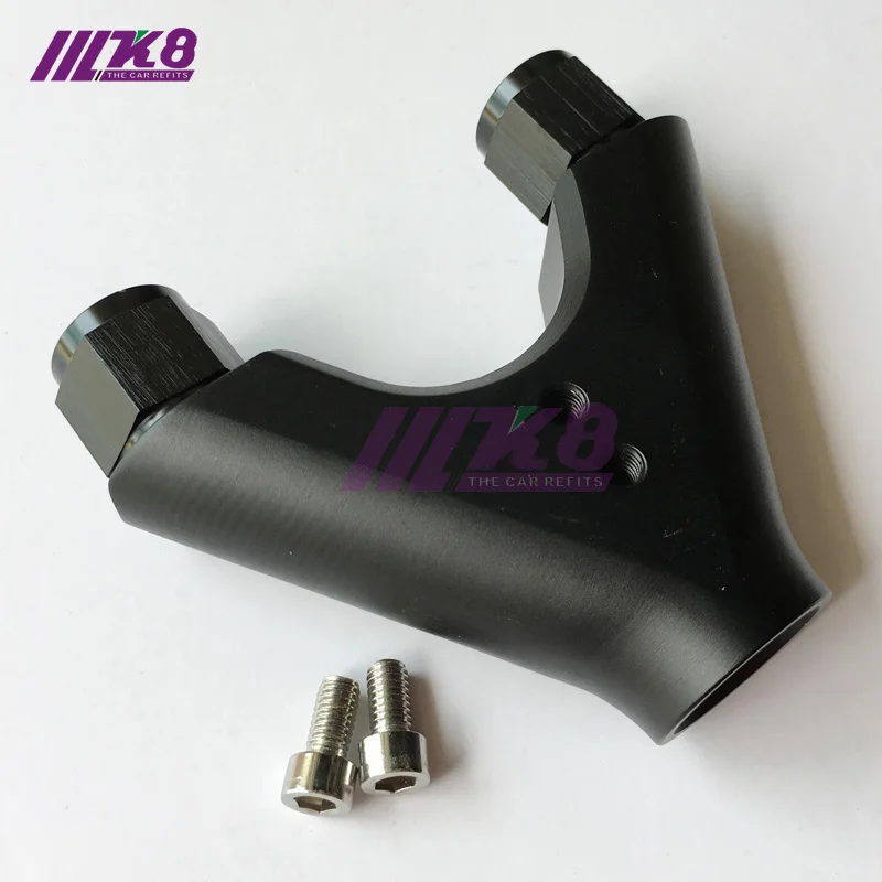 

Aluminum 044 Twin Dual Fuel Pump Bracket Billet Y Block Surge Tank Adapter -8AN