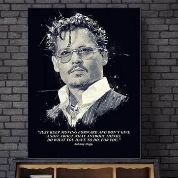 

JOHNNY DEPP Art Canvas Poster Home Decor 12x18 24x36inch
