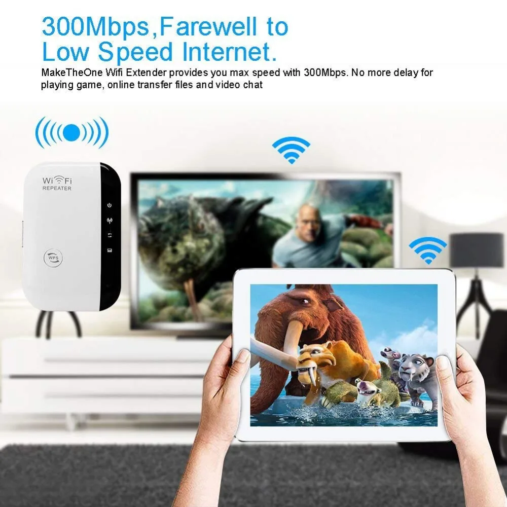 Беспроводной усилитель сигнала Wi Fi 802.11N/B/G расширитель диапазона 300 Мбит/с