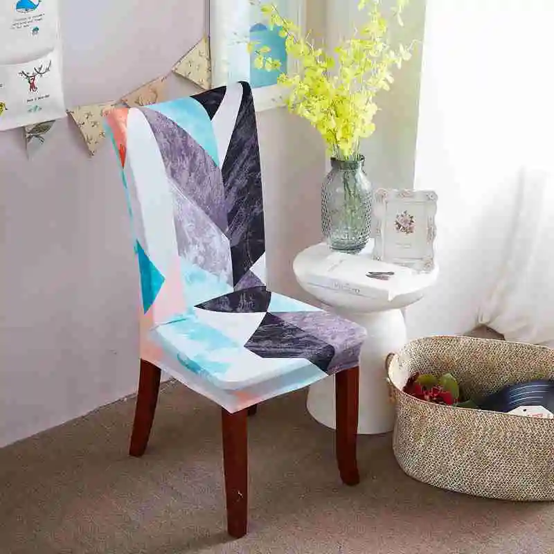 

Creative Fashion Pattern Chair Cover Spandex Polyester Elasticity Stretch Chair Cover Flexible Install Home/Hotel Chair Cases