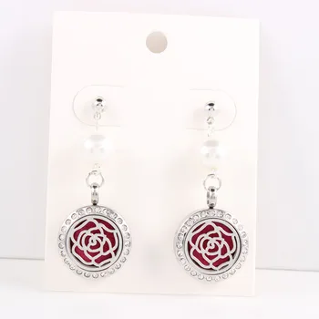 

20MM Stainless Steel Earrings Aromatherapy Essential Oil Diffuser Locket Drop Earrings For Women Mother's Day Gift