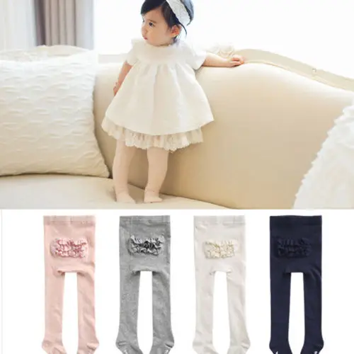 

Girls Cotton Plain Toddler Baby Tights Newborn Heart Pantyhose 4 Style Cute