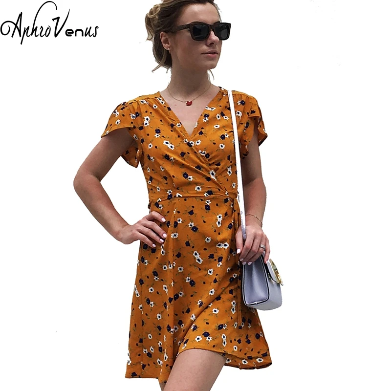 Deep V neck Sexy font b Dresses b font Short Sleeve font b Women b font