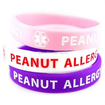 

300pcs Peanut Allergy silicone wristband rubber bracelets free shipping by DHL express
