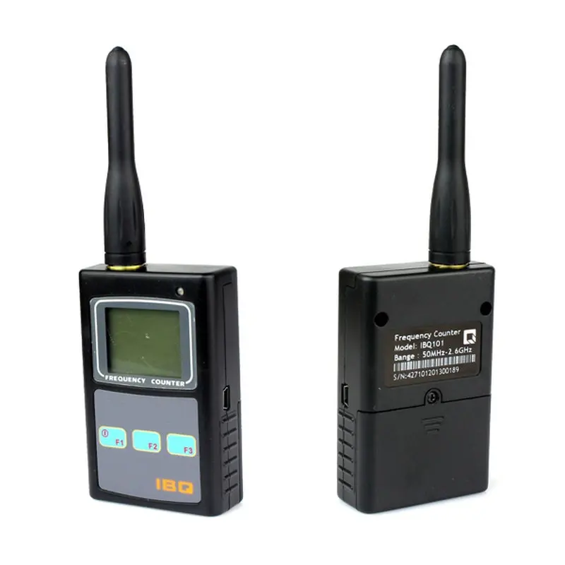 IBQ101 New Portable Handheld Frequency Counter Bugs RF Wireless Camera Scanner Detector 50MHz-2600MHz Radio Tester