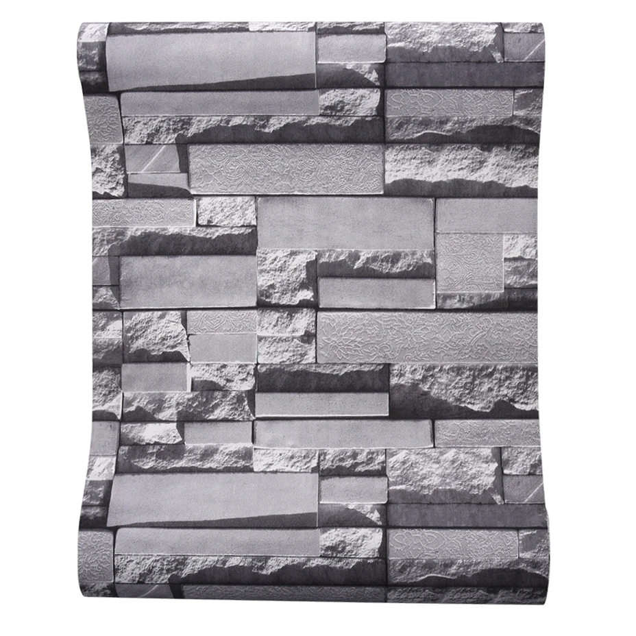 Современный сложенный кирпич 3d каменные обои рулон серый кирпичная стена фон для гостиной пвх виниловые обои стереоскопический вид