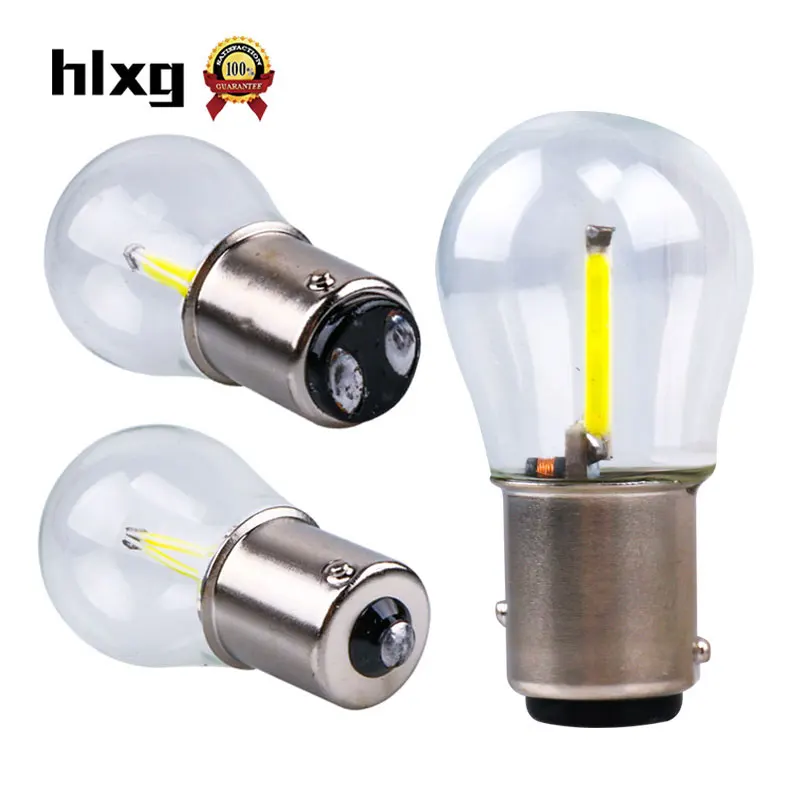 Hlxg 2 шт p21w bay15d ba15s P21/5 W 1156 1157 светодиодный автомобиля светодиодный нити Light 2 cob-лампы поворотов задняя парковка Обратный лампа 12 V DC