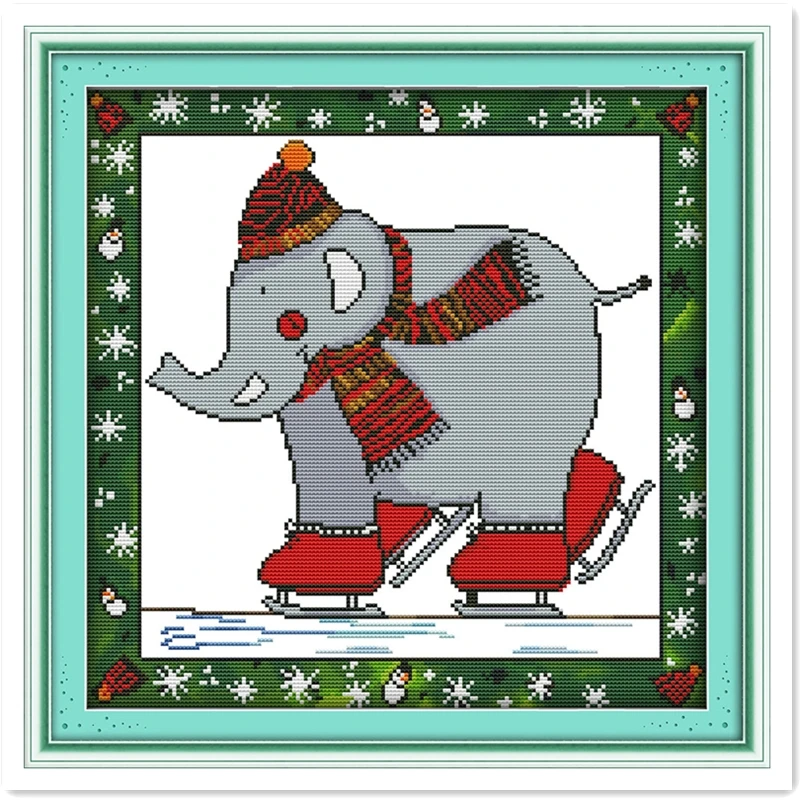 Elephant Counted Pattern DMC Cross Stitch 11CT 14CT Chinese Kits for Embroidery Home Decor Needlework | Дом и сад