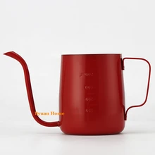 Красочные 248 мл/350 мл/600 мл тефлон молоко кувшин Кофе кувшин 304 Нержавеющая сталь молоко чашки Эспрессо инструменты гусенек носик чайника