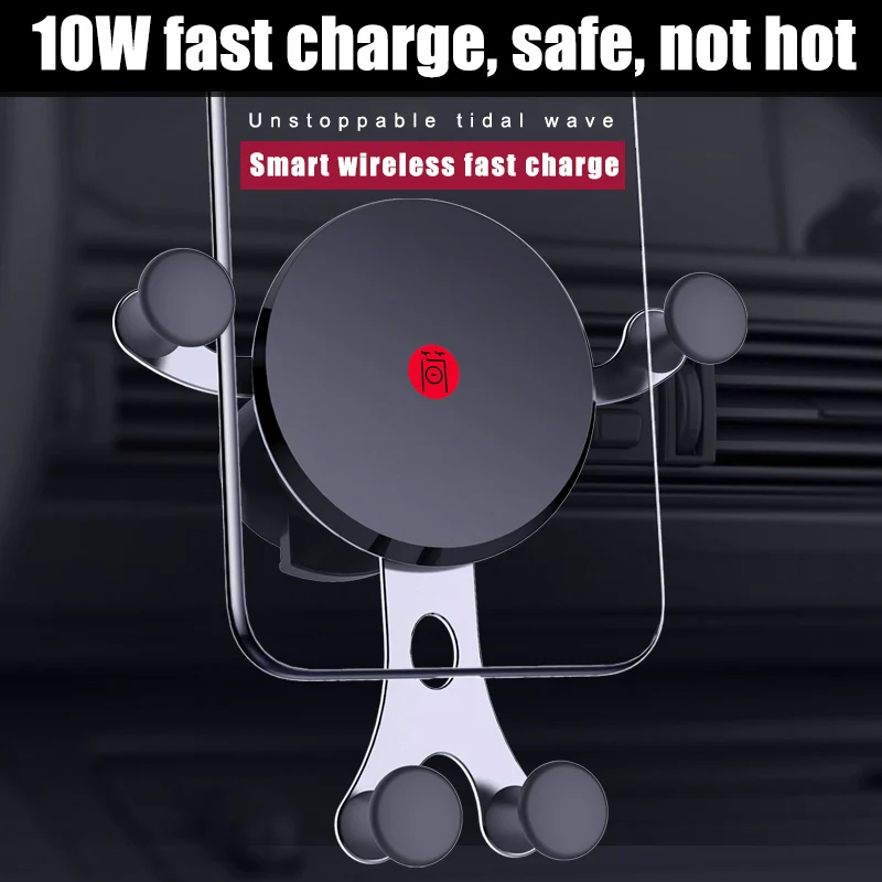 

Car Wireless Charger Quick Charging Air Vent Phone Holder Automatic Gravity Lock for iPhone Samsung DXY88